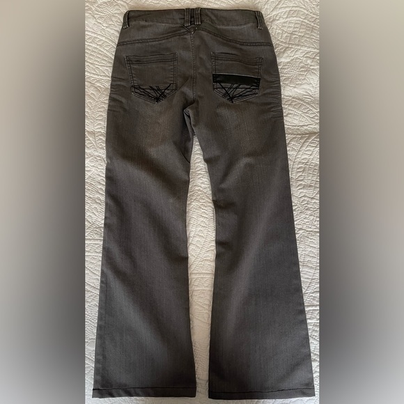 Kasuna‎ “Catchjoy” Size 29 Gray Wash Embellished Jeans Wide Leg - Picture 4 of 7